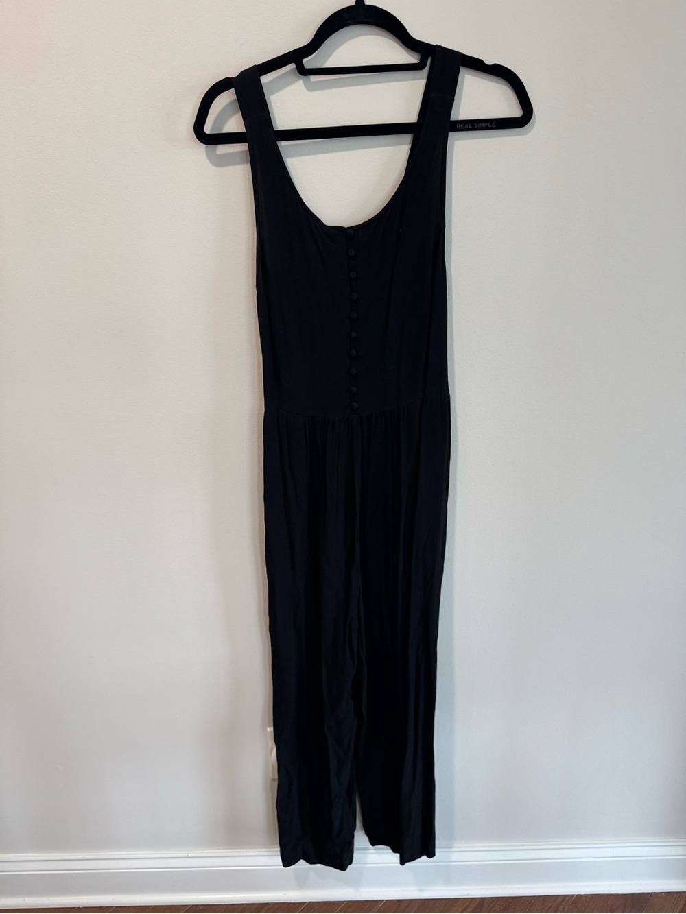 Madewell Black Sleeveless Flowy Button-Front Jumpsuit - Picture 3 of 10